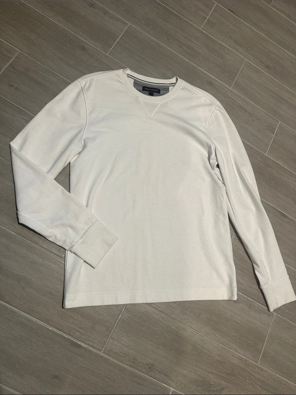 Banana Republic Men's Long-Sleeve Crewneck Shirt - White
